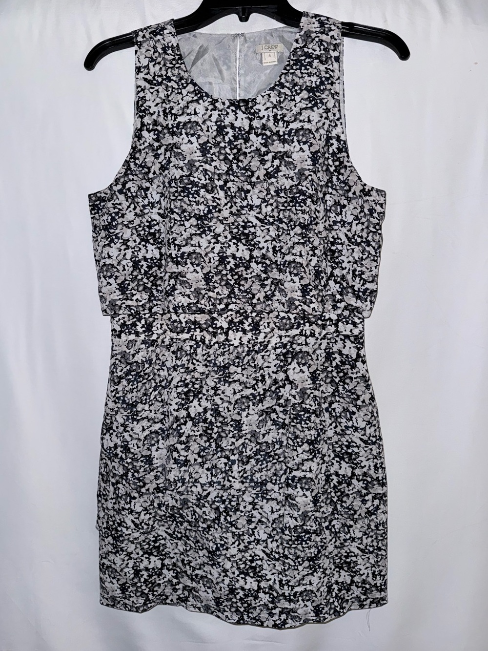 J. Crew Multicolored Abstract Floral Print Sleeveless Layered Dress Size 4
